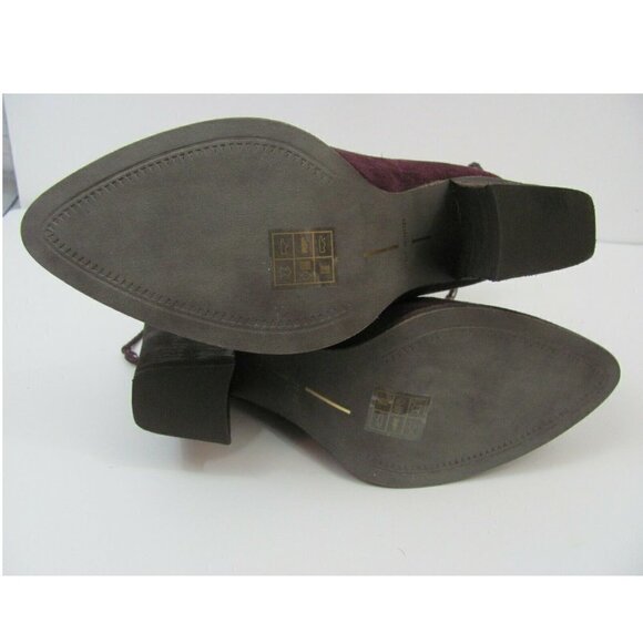 Dolce Vita Women's Boots Stella Suede Block Heel Dark Purple Oxblood NEW IN BOX - Picture 5 of 6